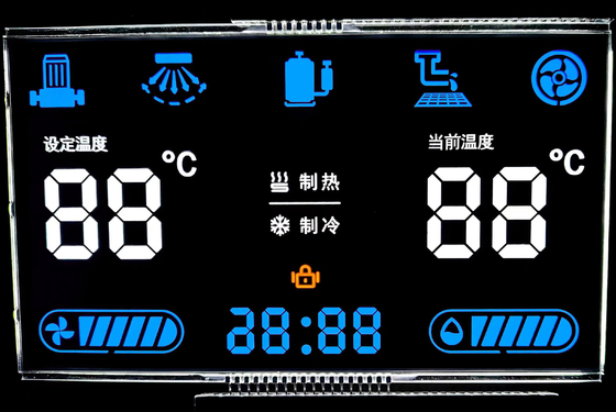 12 O Clock Negativ VA LCD-Display Schwarz Segment Zifferngraphisch LCD Glas Va-Panel Für Thermostat