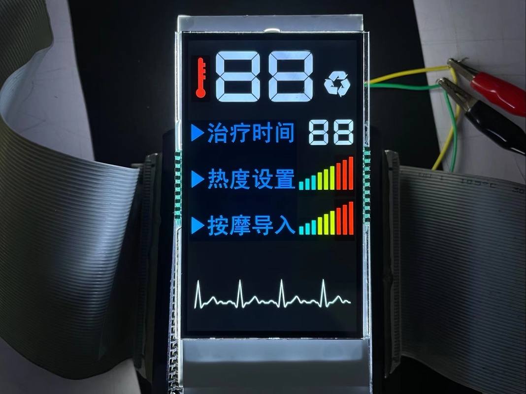 Großhandelspreis VA Segment LCD-Display Farb-PIN-Steuerung Bildschirm Weißes Hintergrundlicht für Massager