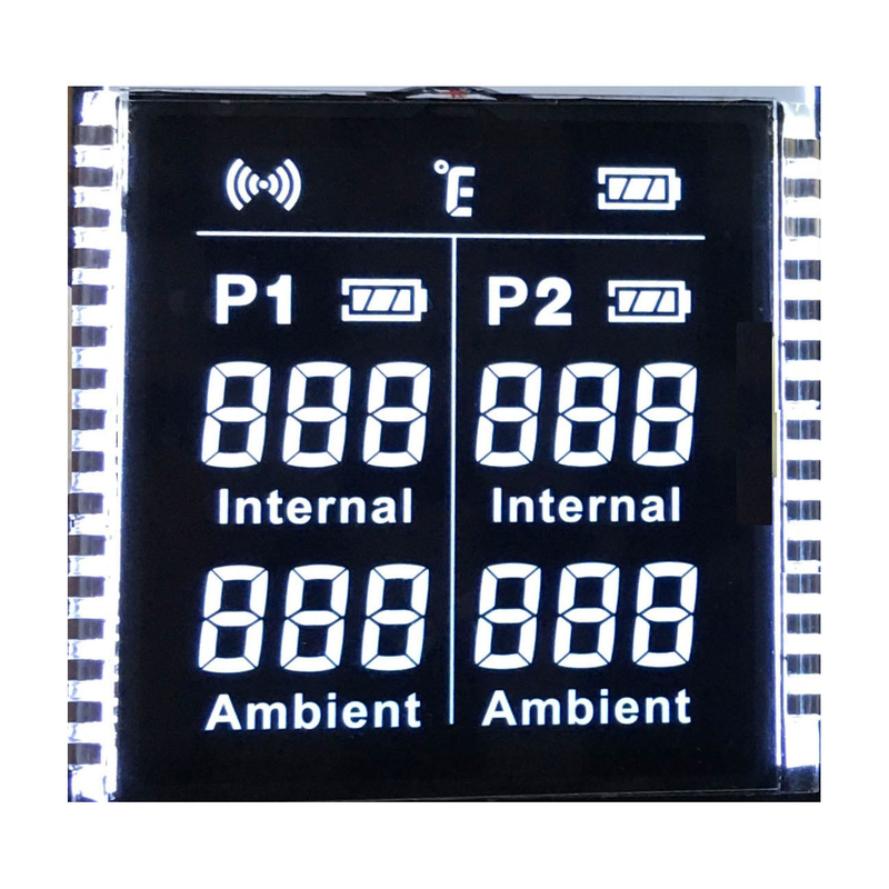 Fabrikpreis Maßgeschneiderter Bildschirm VA Segment LCD-Display Farbe PIN Weiß Hintergrundlicht Für Lebensmittelthermometer