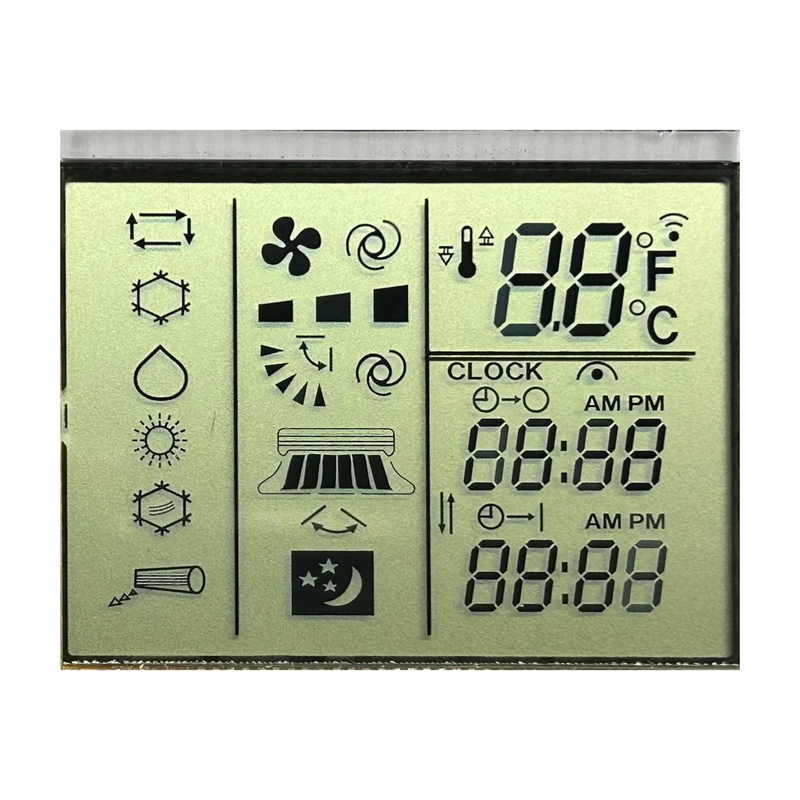 3.0 V Positiv reflektierendes TN-Segment LCD Klimaanlage Fernbedienung Temperatursteuerung
