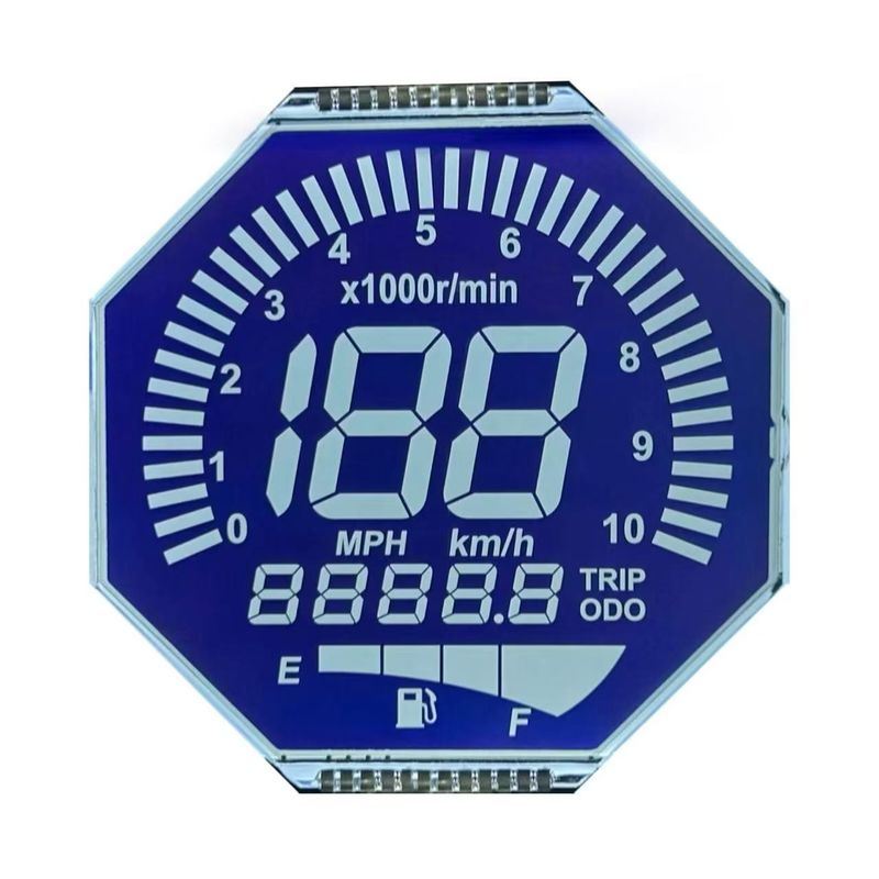 angepasste Matrix HTN-LCD-Bildschirm Acht-Form-Monochrom 7-Segment-Grafik-LCD-Bildschirm für Motorrad-Instrumente