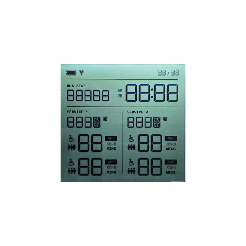 Custom Segment LCD for Vehicle Display RoHS Compliant TN STN FSTN VA Segment LCD Display