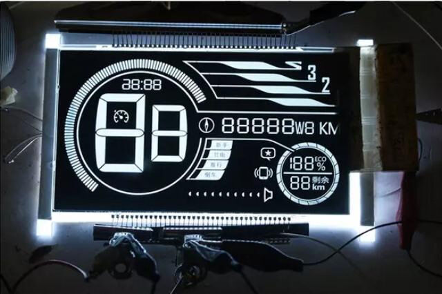 VA-transmissives Segment-LCD-Display für Motorrad-Tachometer VA-negatives LCD-Display