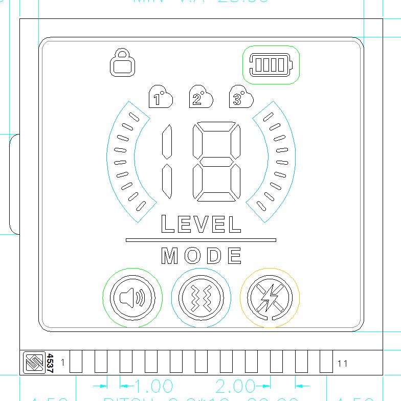 Custom VA Segment Code Flüssigkristall-Display für Hunde-Trainingsgeräte VA Negativsegment LCD-Panel