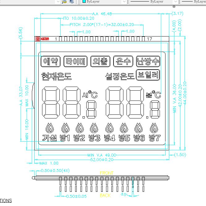 OEM HTN LCD-Display Fabrik htn LCD-Lieferanten Segment LCD-Display Segment LCD-Display TN/HTN/FSTN/VA für Thermostat