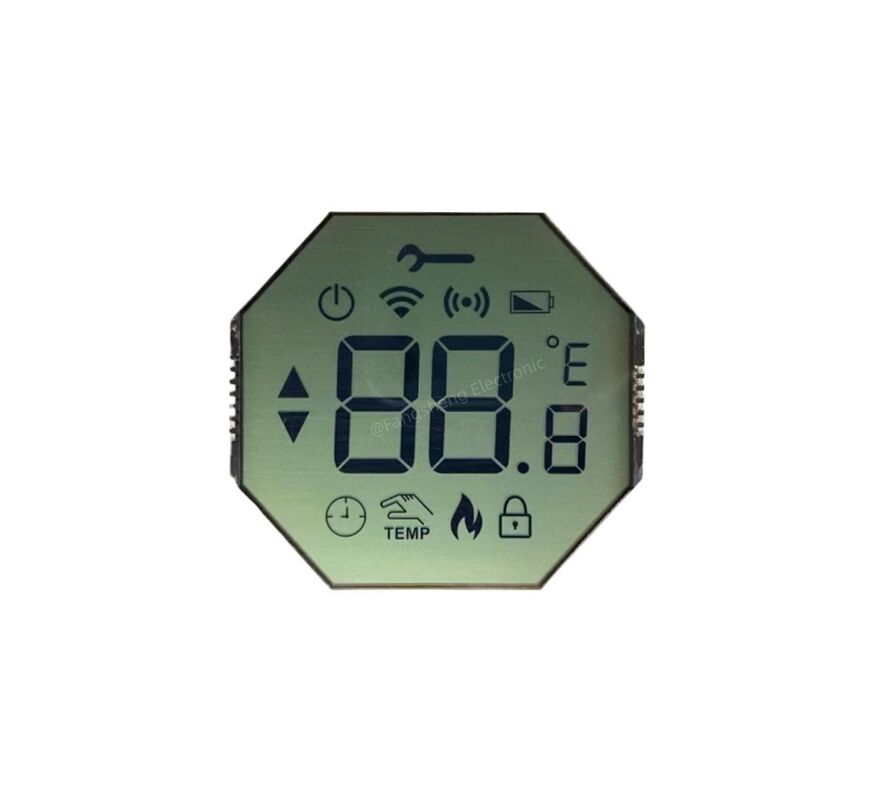 Kundenspezifisches HTN-LCD-Display Monochromes 7-Segment-LCD für Thermostat Tn Htn Postive Transflective 7-Segment-LCD-Panel LCD-Bildschirm
