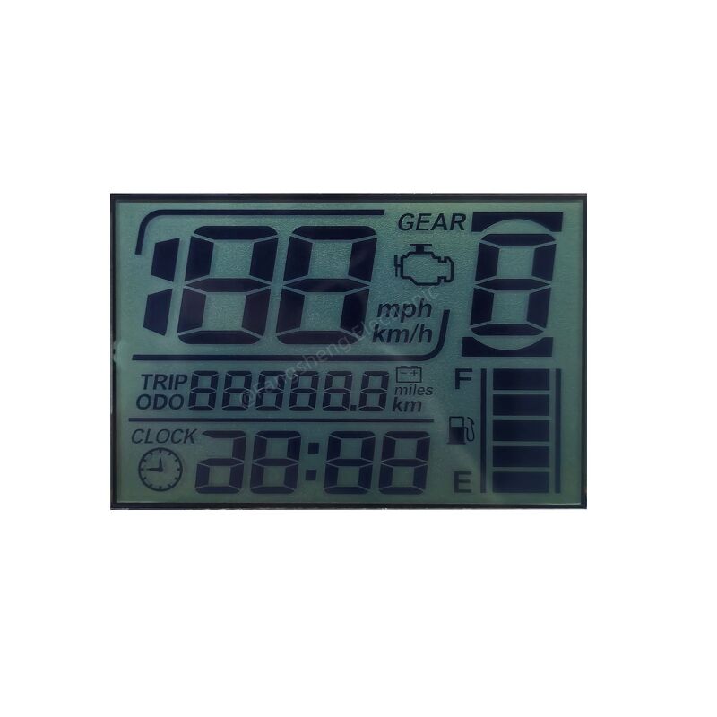 Kundenspezifische Größe 7-Segment-kundenspezifische HTN-LCD-Anzeige für Motorrad-Tachometer-Bildschirm Tachometer Kilometerzähler LCD-Anzeige Zeichensegmentmodul-Hersteller