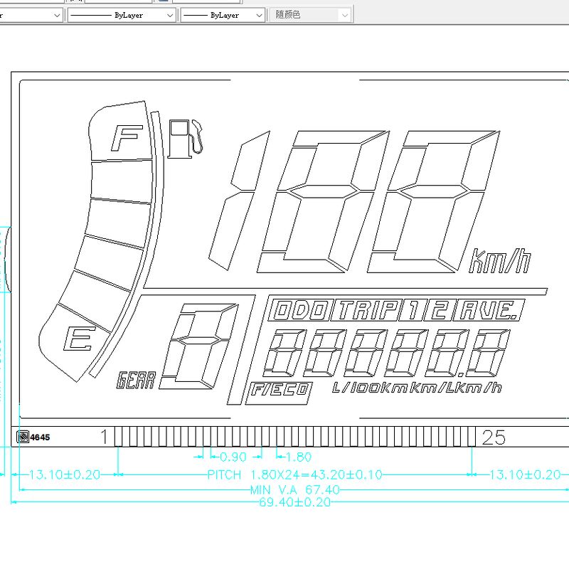 Kundenspezifischer Tachometer-Kilometerzähler, LCD-Display, 7-Segment-Digitalanzeigen für Motorräder und Elektrofahrzeuge (EVs)