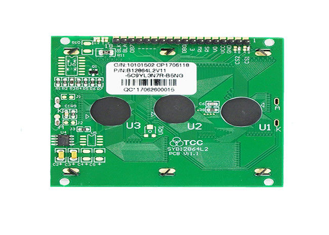 18 Stifte 128 x 64 grafischer Schirm TN-Betrachtungs-Winkel LCD-Modul Stn-Positiv-12864