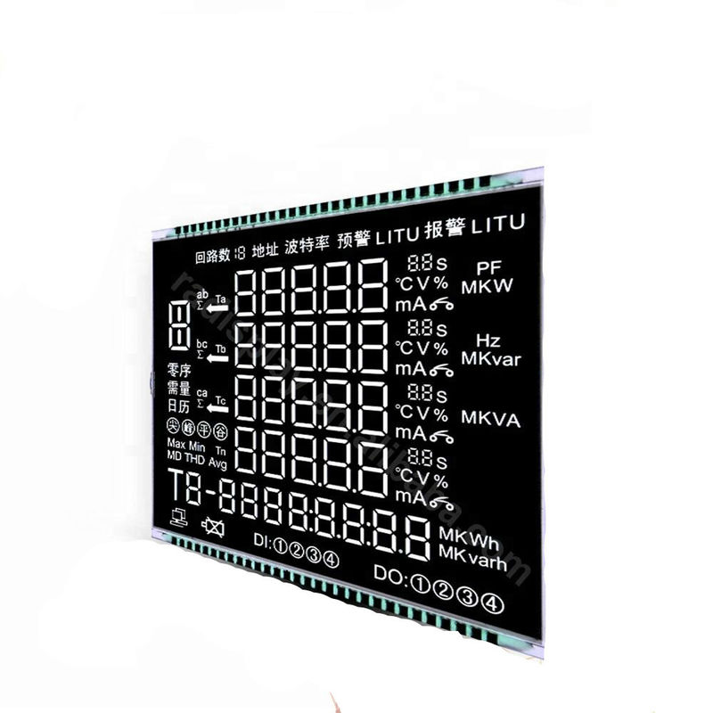 Anzeige 3.3V VA LCD mit Matel-Stiften schließen schwarzen Hintergrund-LCD-Bildschirm für Energie-Meter an