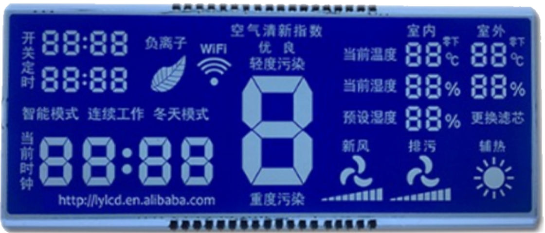 2,8 V HTN LCD Segment-hochauflösendes Weiß LED der Anzeigefeld-Gewohnheits-sieben