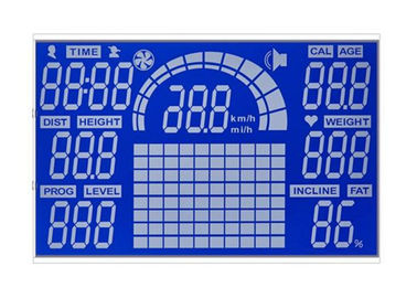 Kundengebundene 7 negative Lcd blaue Backgound Anzeige Segment LCD-Anzeigen-HTN für Sport Equiment